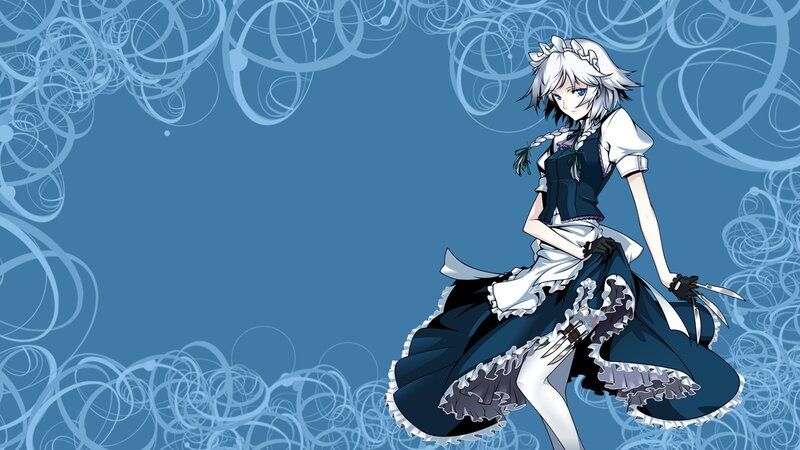 Anime Girl with Claws — Blue, Dramatic, Dress