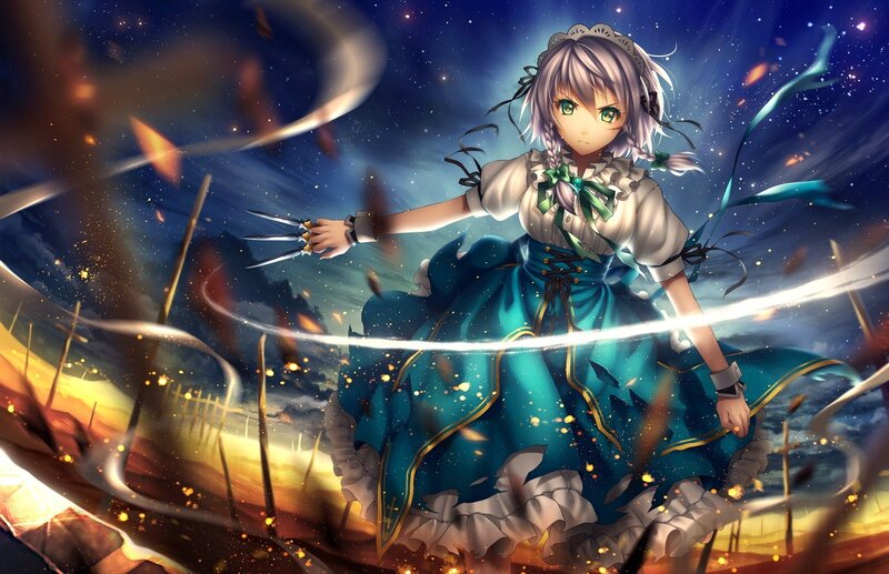 anime girl with claws in battle