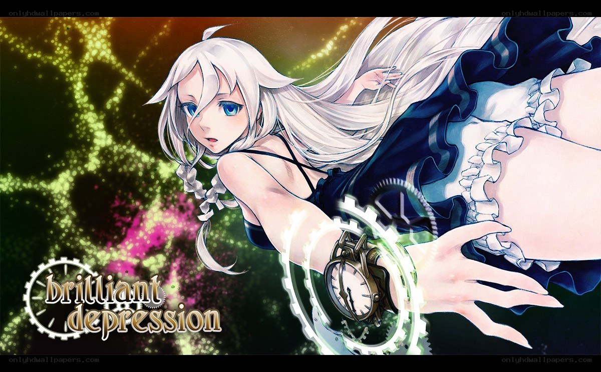 anime girl with clock device