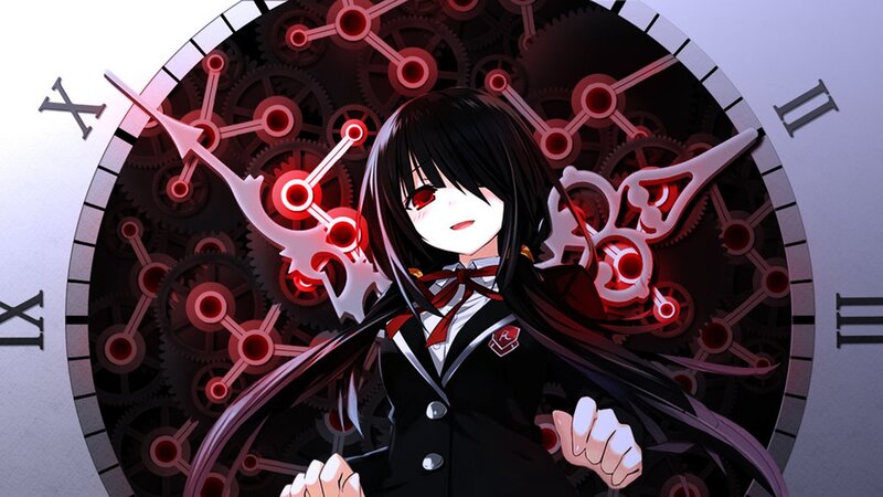 Anime Girl with Clock Gears — Black