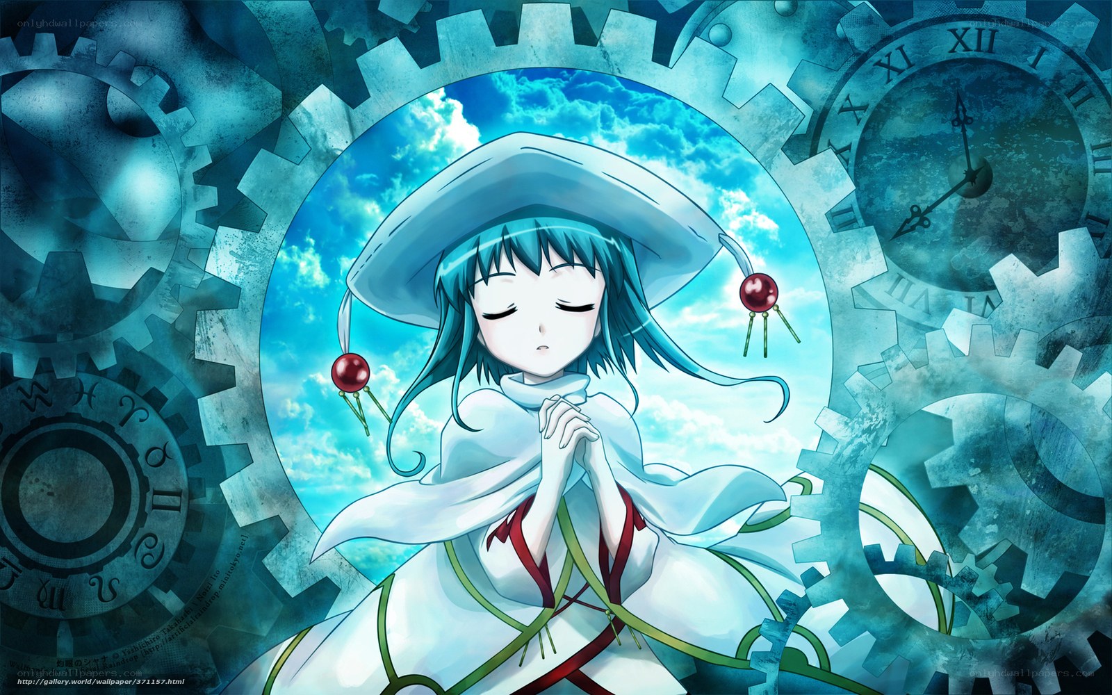 Anime girl with clock gears