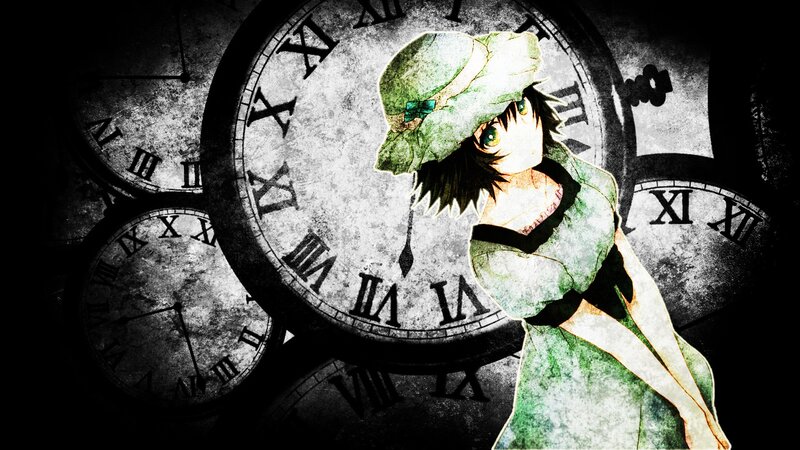Anime Girl with Clock — Green