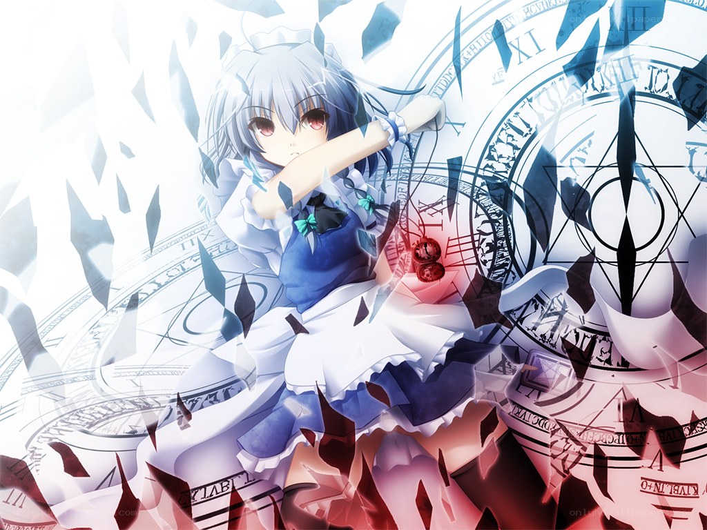 anime girl with clock magic