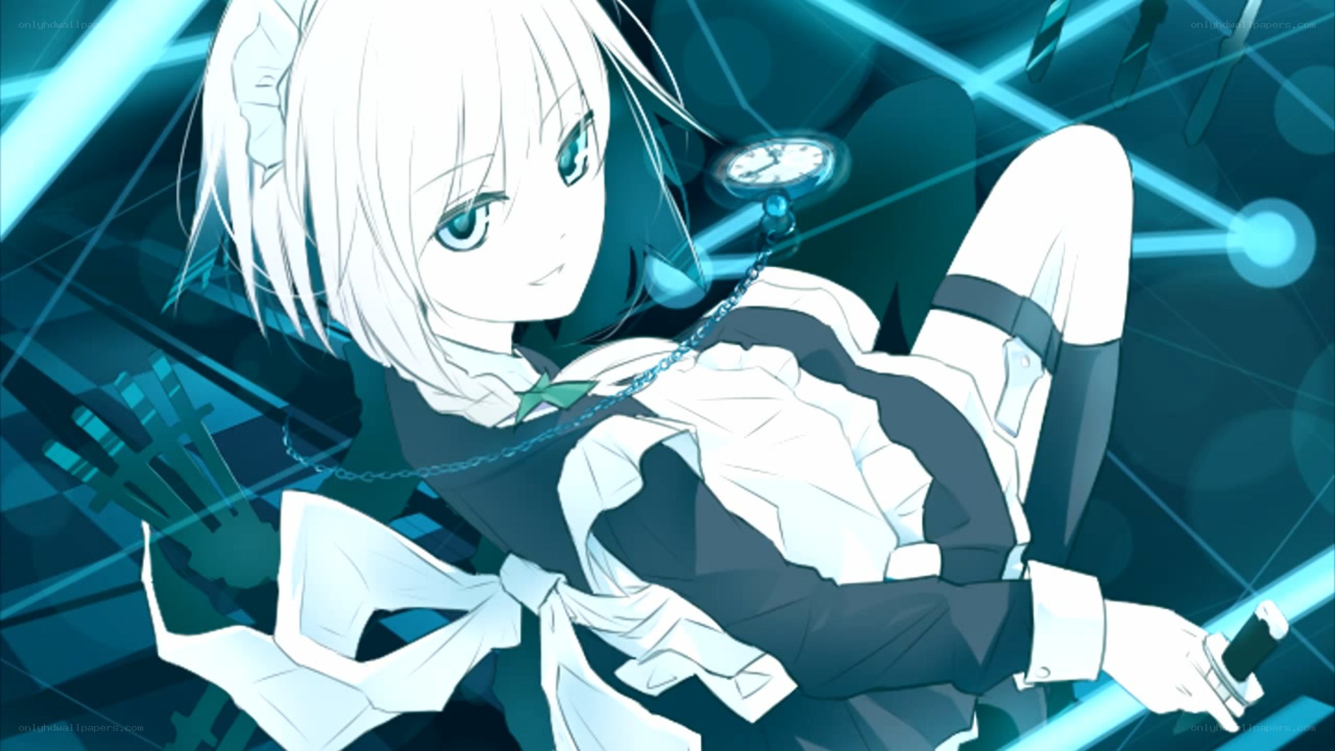 anime girl with clock