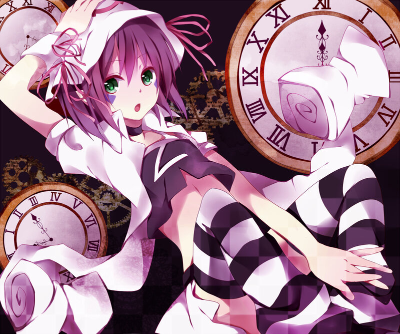 Anime Girl with Clocks — Purple