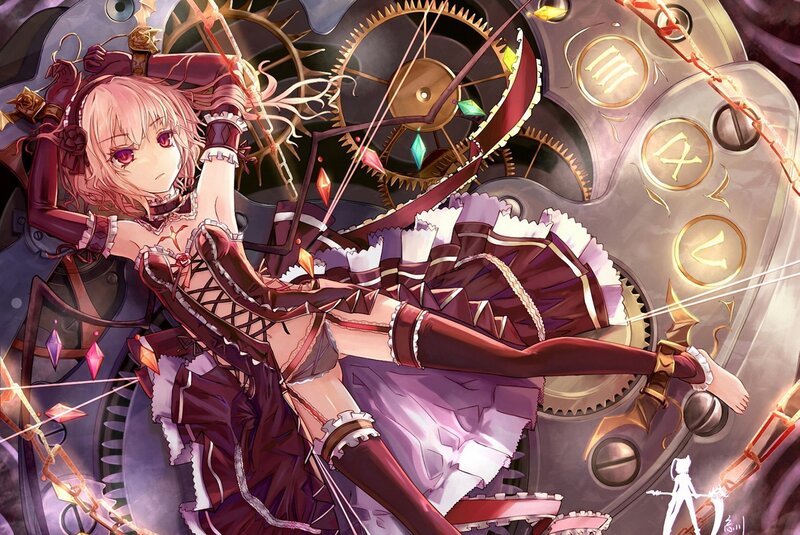 anime girl with clockwork gears