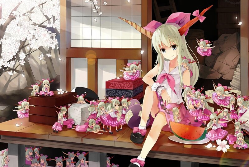 Anime Girl with Clones — Pink, Serene