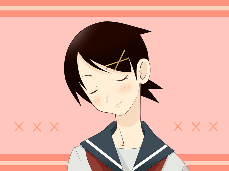 anime girl with closed eyes