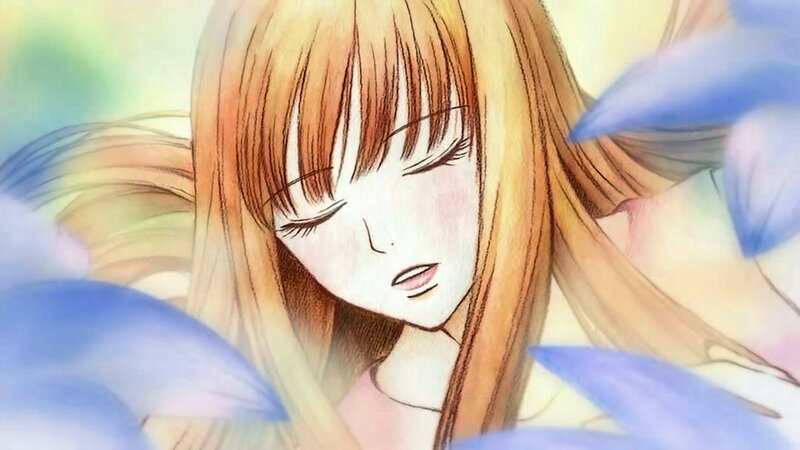anime girl with closed eyes
