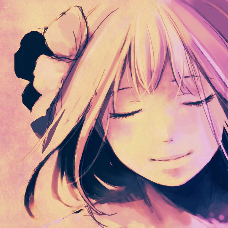 anime girl with closed eyes