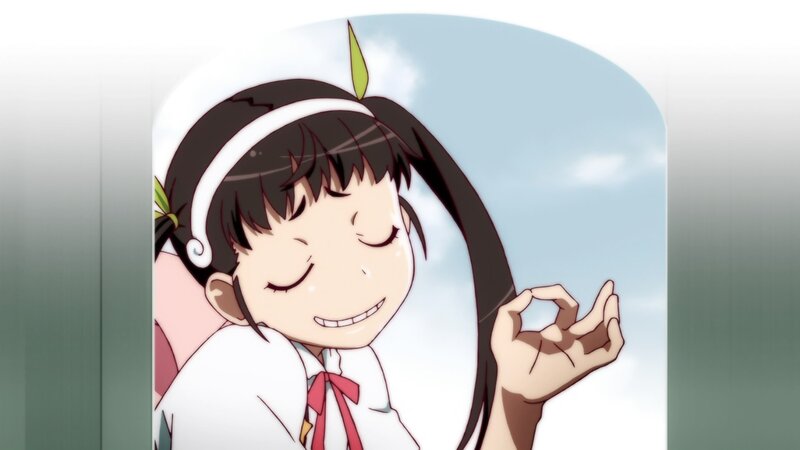 anime girl with closed eyes