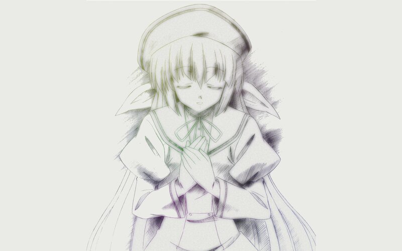 anime girl with closed eyes