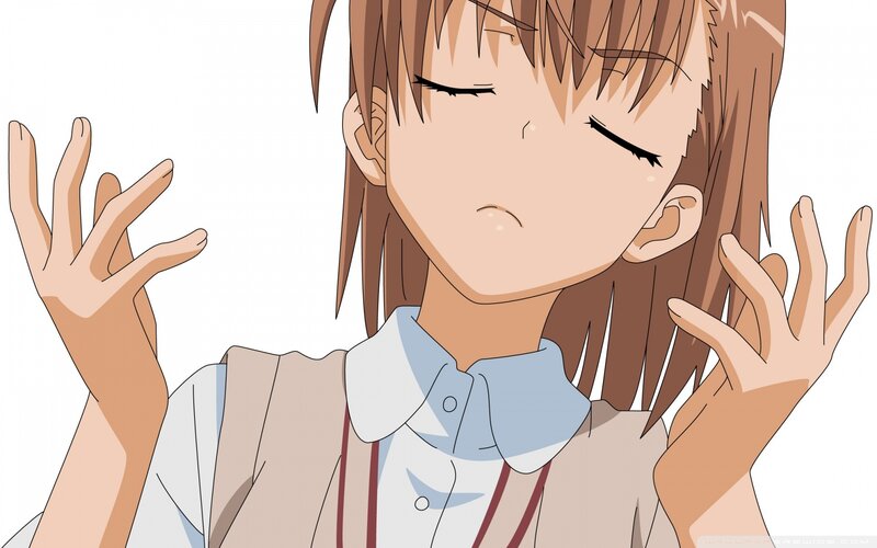 anime girl with closed eyes