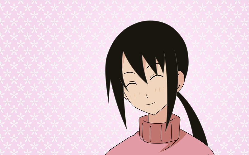 anime girl with closed eyes