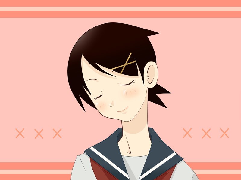 anime girl with closed eyes