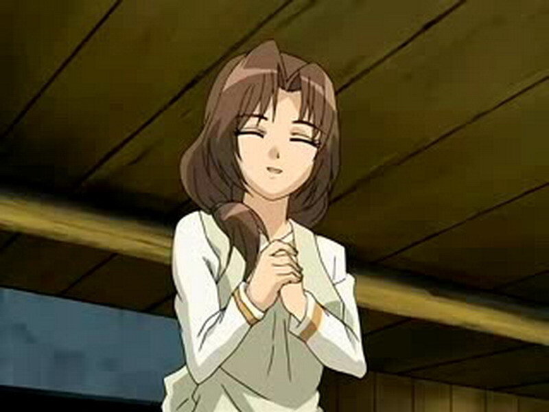 anime girl with closed eyes