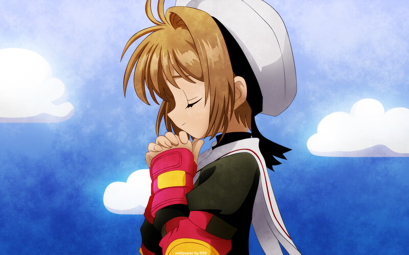 anime girl with closed eyes