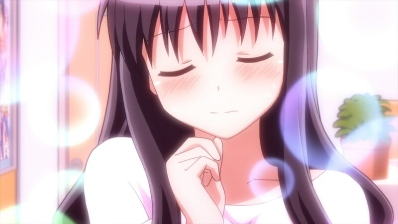 anime girl with closed eyes