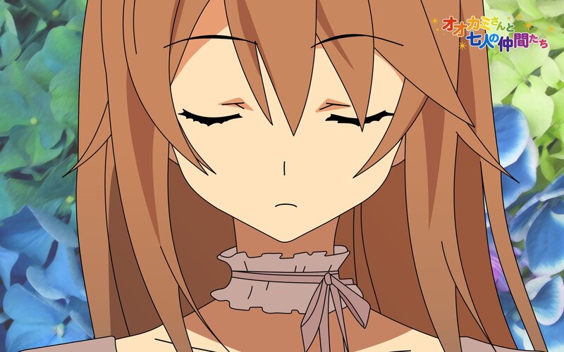 anime girl with closed eyes