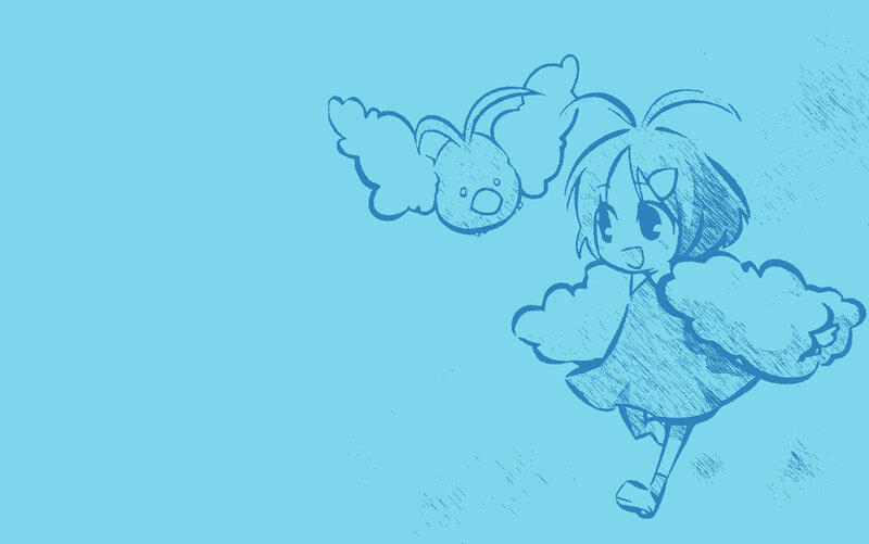anime girl with cloud wings