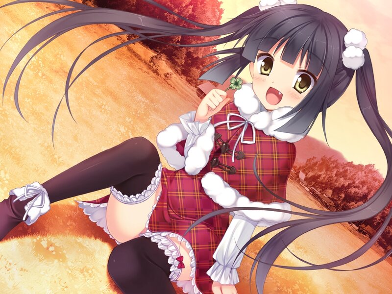 anime girl with clover