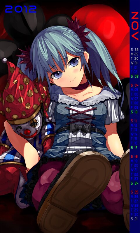 Anime girl with clown doll