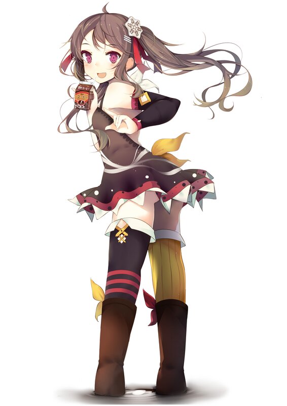 anime girl with coffee