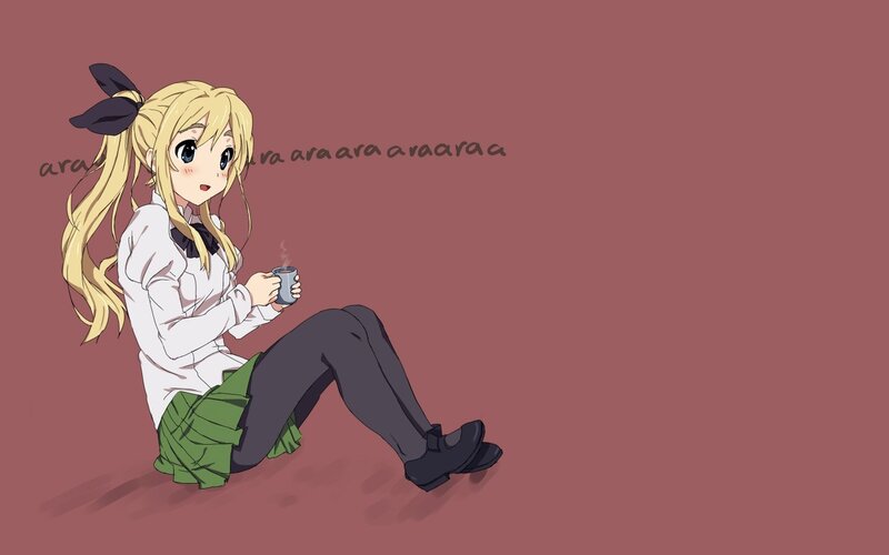anime girl with coffee