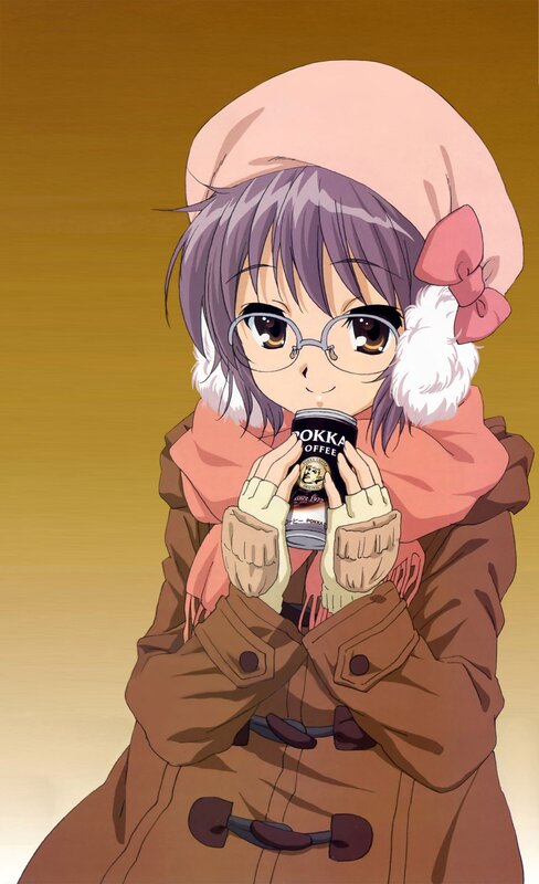 anime girl with coffee can