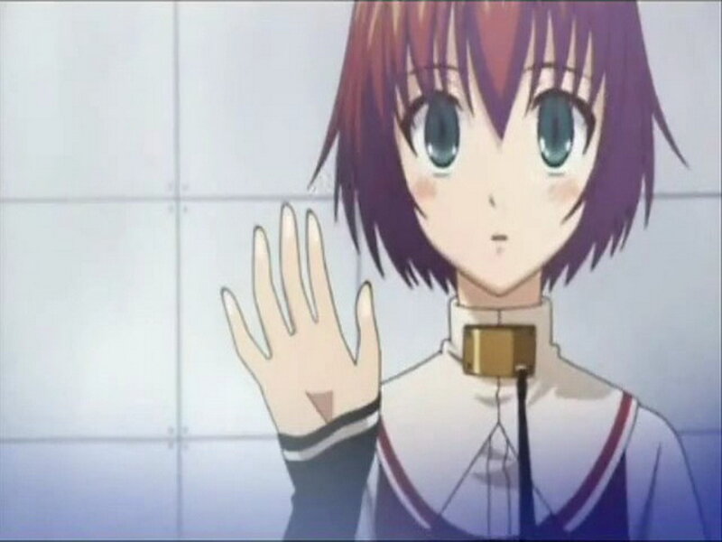 anime girl with collar device
