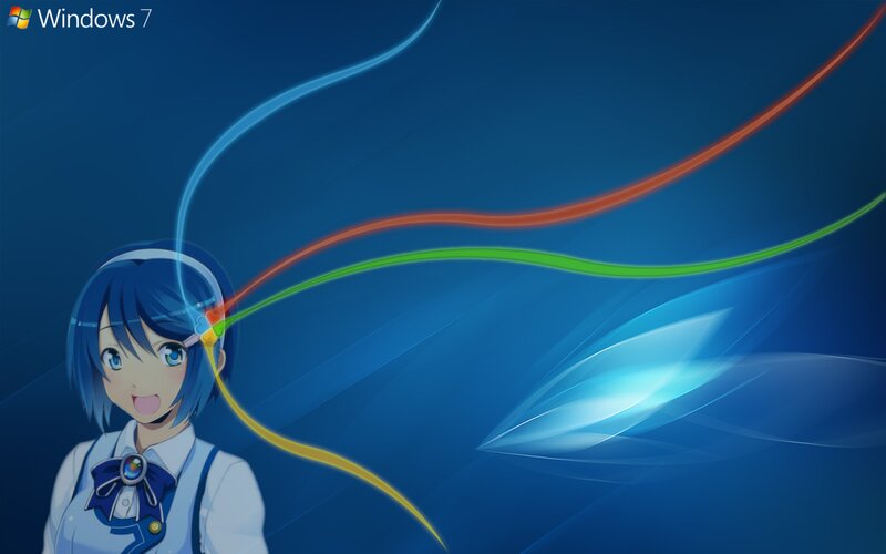 Anime Girl with Colored Lines