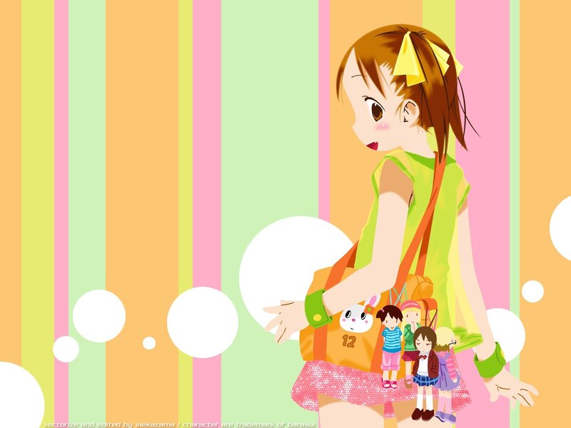 Anime girl with colorful background