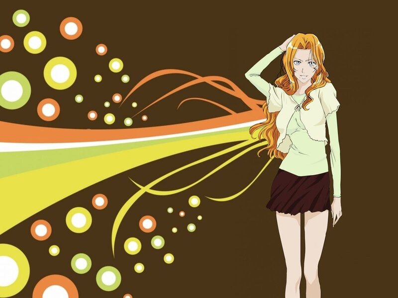 anime girl with colorful background