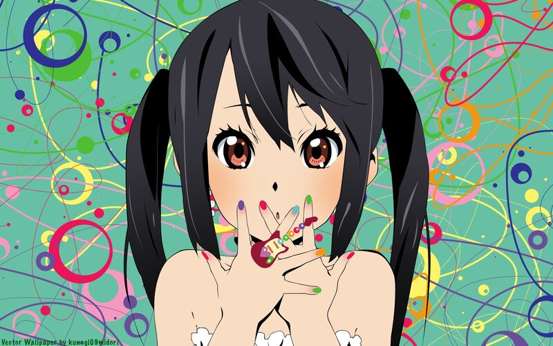 anime girl with colorful background