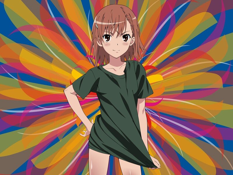 anime girl with colorful background