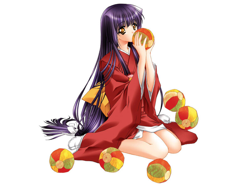 anime girl with colorful balls