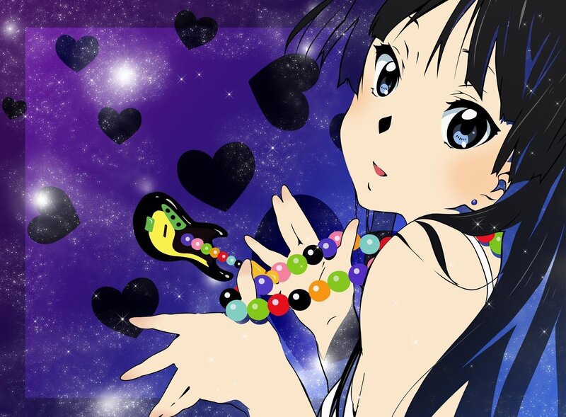 anime girl with colorful beads