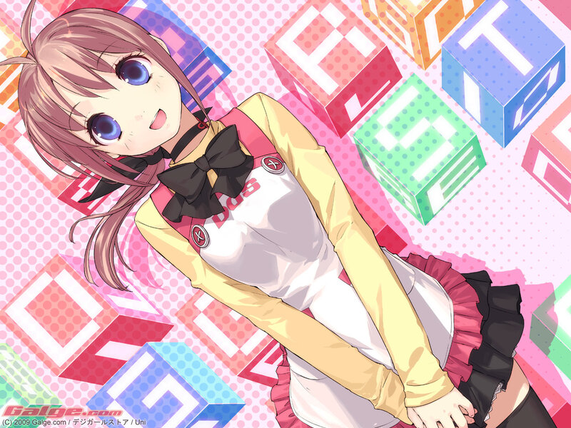 Anime girl with colorful blocks