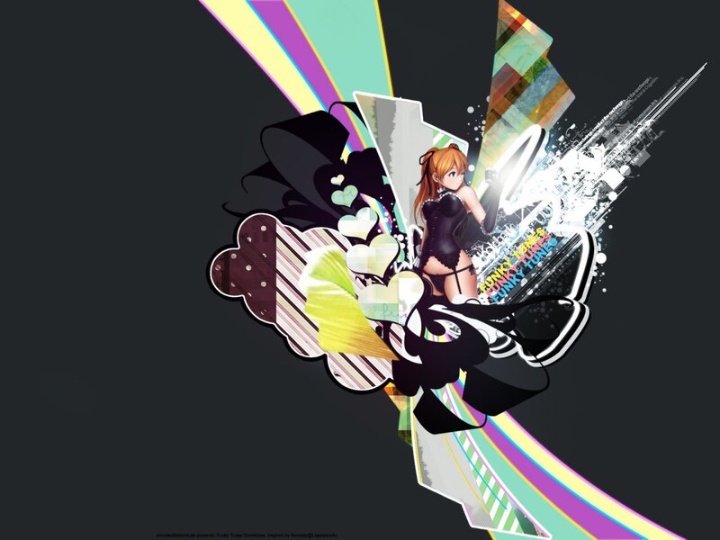 Anime girl with colorful design