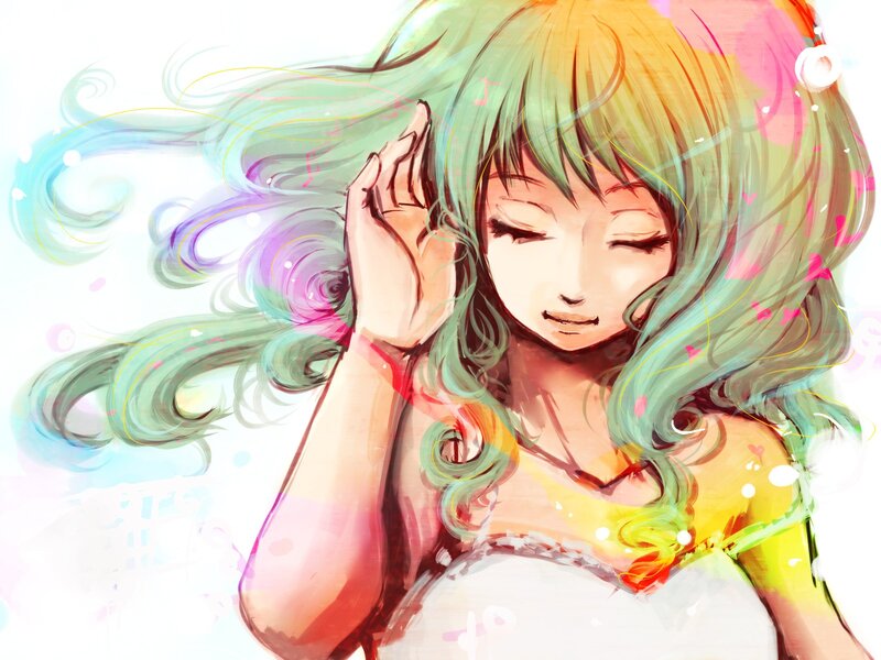 anime girl with colorful hair
