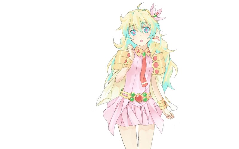 anime girl with colorful hair