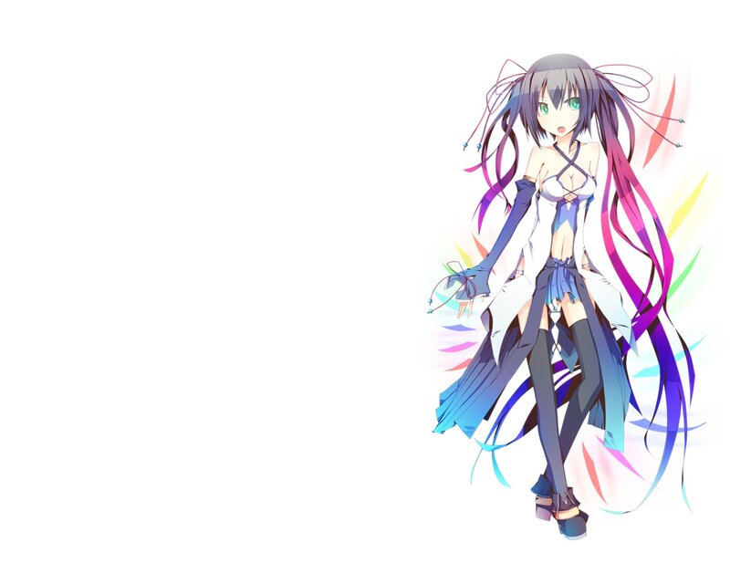 anime girl with colorful hair