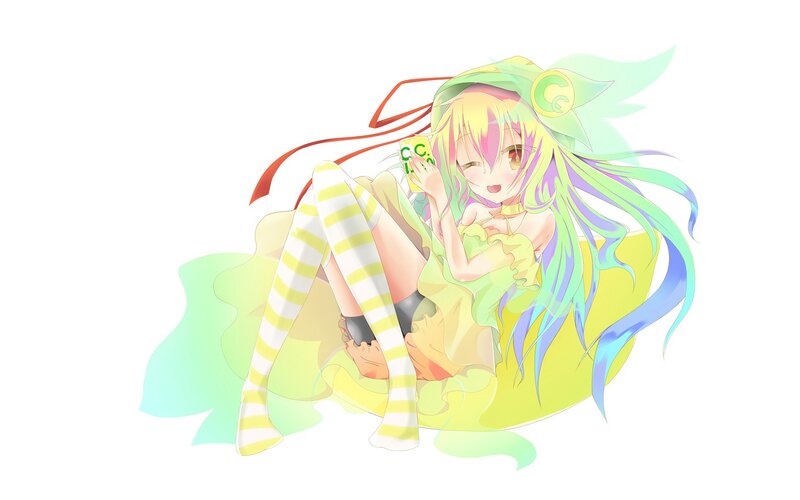 anime girl with colorful hair