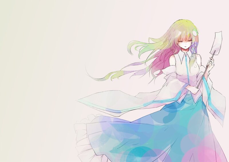 anime girl with colorful hair