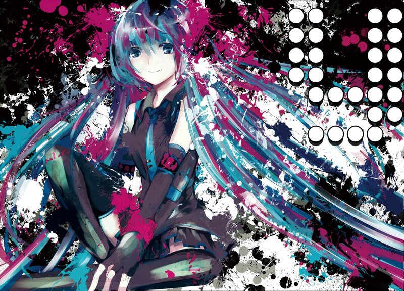 Anime girl with colorful splashes