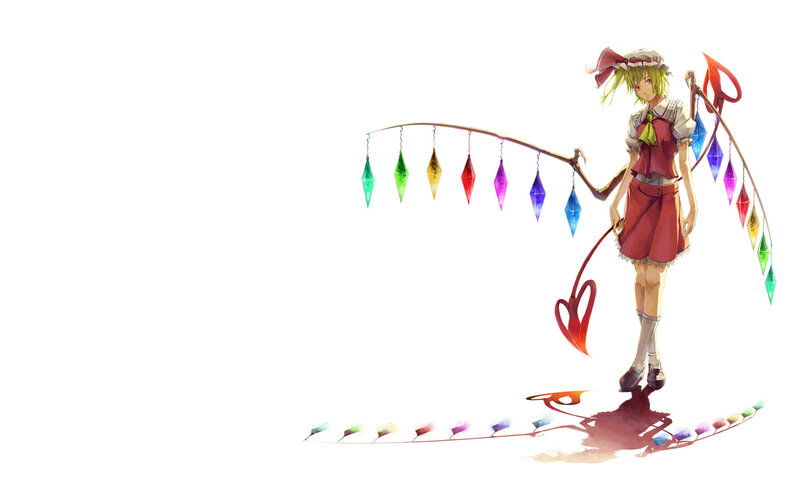 Anime girl with colorful staff