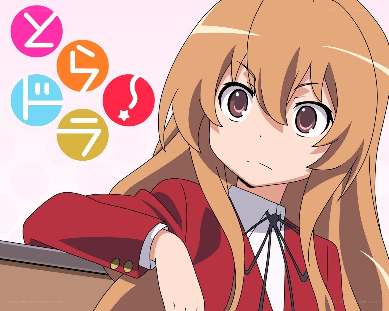 anime girl with colorful symbols