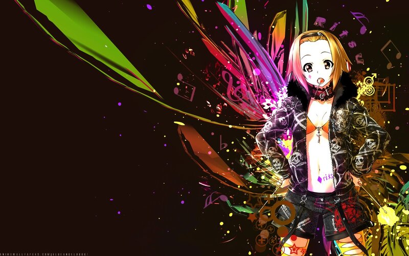 anime girl with colorful wings