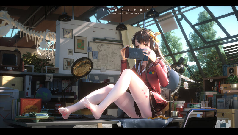 Anime Girl with Console — Pink