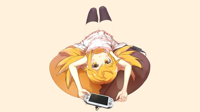 Anime Girl with Console — Yellow